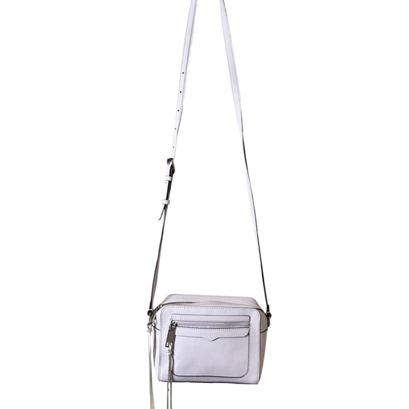 Rebecca Minkoff Saffiano Leather Crossbody Bag Ivory White - Picture 3 of 8